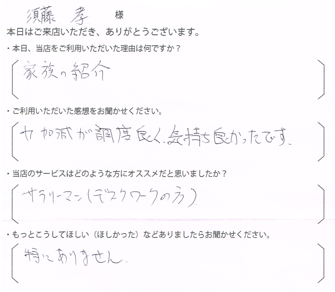 須藤　孝様
